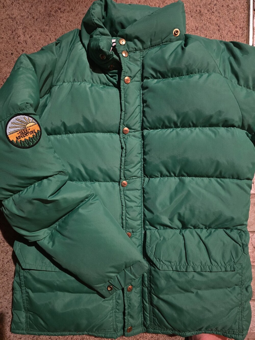 Vintage Retro 1970/80's Camp 7 Green 100% down Puffer Jacket S/M